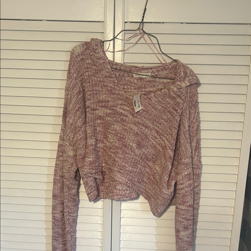 Aeropostale Marled Rose Scoop Neck Cropped Sweater